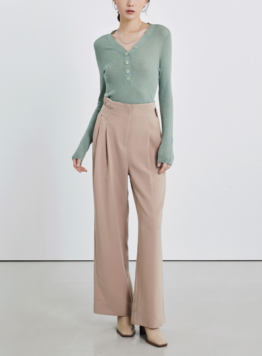 極細美麗諾羊毛V領針織衫